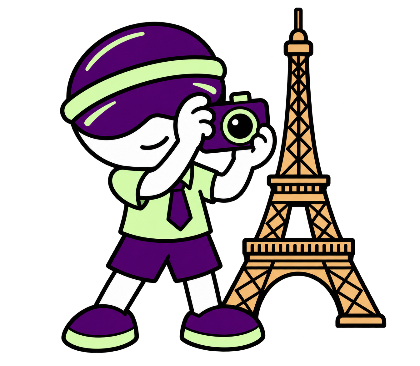 Mugi à Paris devant la tour Eiffel