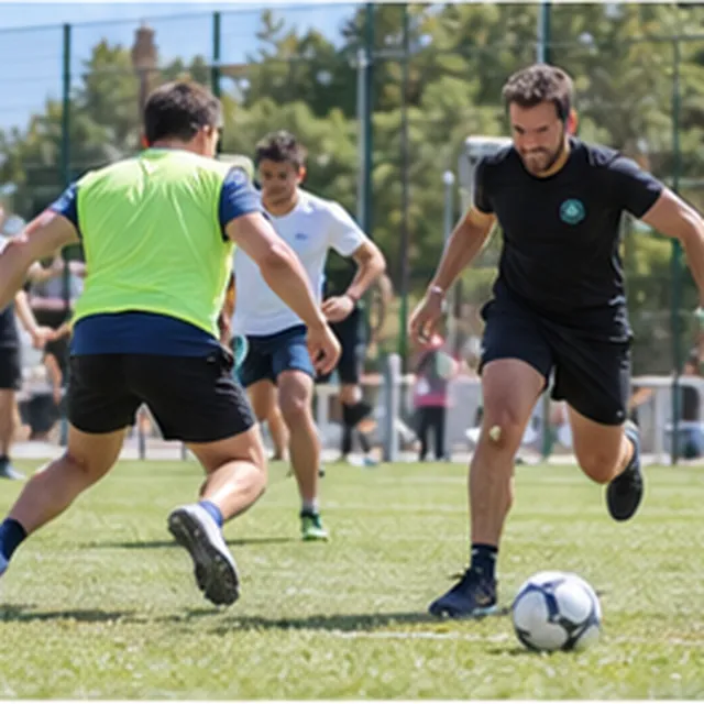 Joueurs participant à un tournoi sportif entre collègues